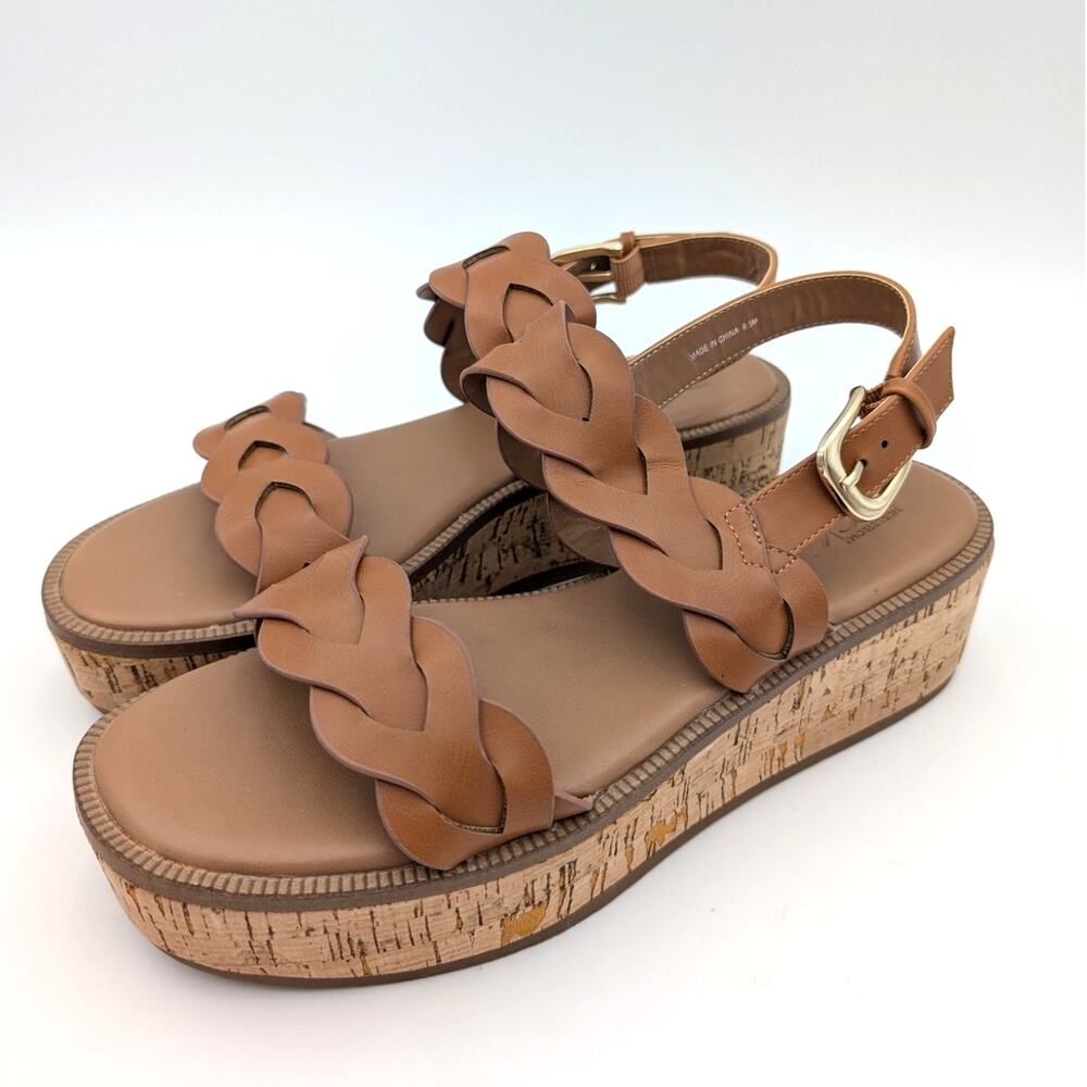 Nordstrom Rack Pennie Braided Platform Sandal Women's Brown Size US8.5 EU39